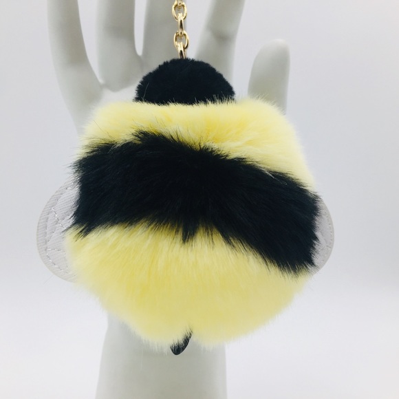 ‼️SOLD‼️ Kate Spade Queen Bee Pom Pom Key Fob Bag Charm - Picture 5 of 8